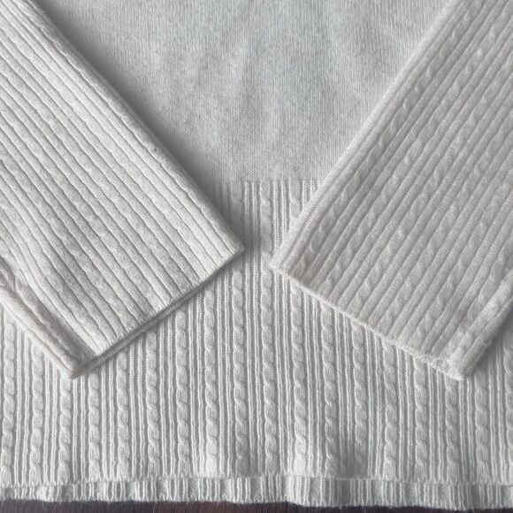 Norton McNaughton Sweater Size M Snowflake White Turtleneck Fitted Sleeves - Picture 3 of 10